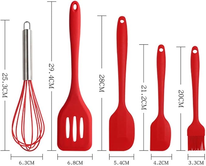 Juego de Utensilios de Cocina de Silicona Antiadhesente