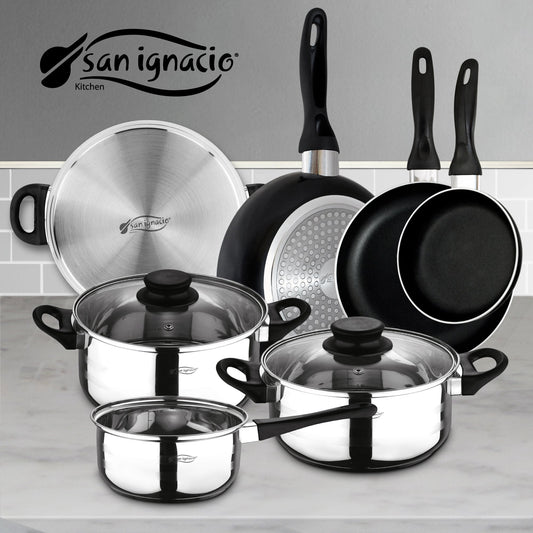 Set San Ignacio con Juego de Sartenes y Batería de Cocina de 5 Piezas