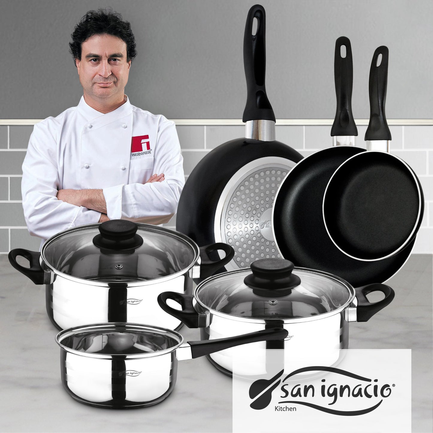 Set San Ignacio con Sartenes y Batería de Cocina de 5 Piezas