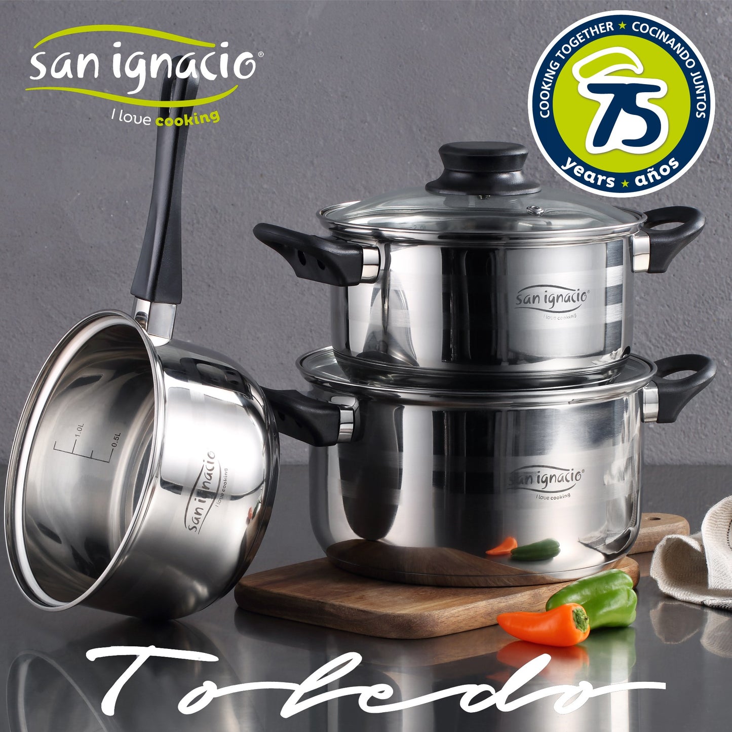 Set San Ignacio con Sartenes y Batería de Cocina de 5 Piezas