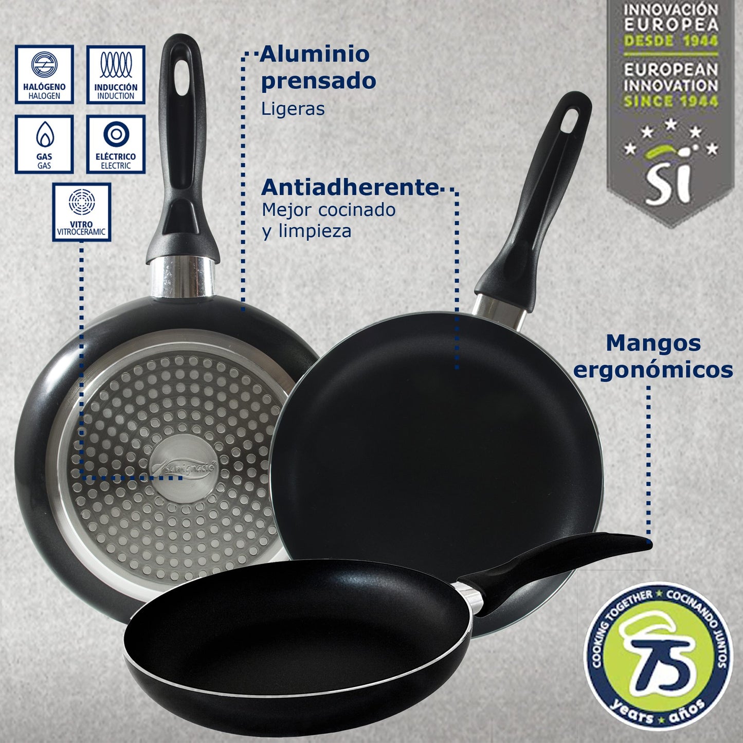 Set San Ignacio con Sartenes y Batería de Cocina de 5 Piezas