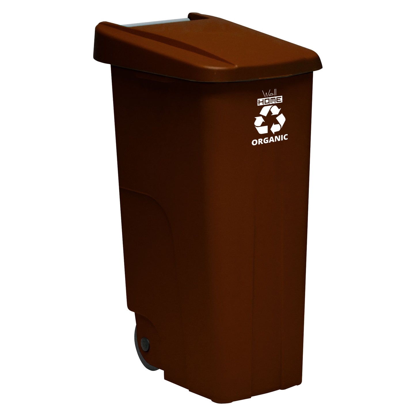 Contenedor - Cubo de Basura WellHome Reciclo 110L con Tapa y Ruedas, Ideal para Reciclaje de Papel y Cartón